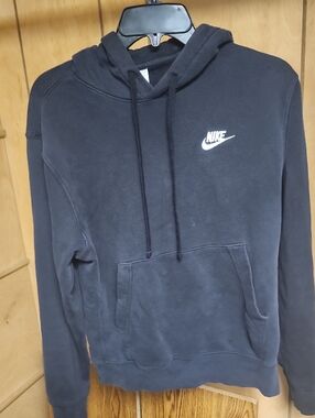 Nike Black Hoodie with White Swoosh Logo